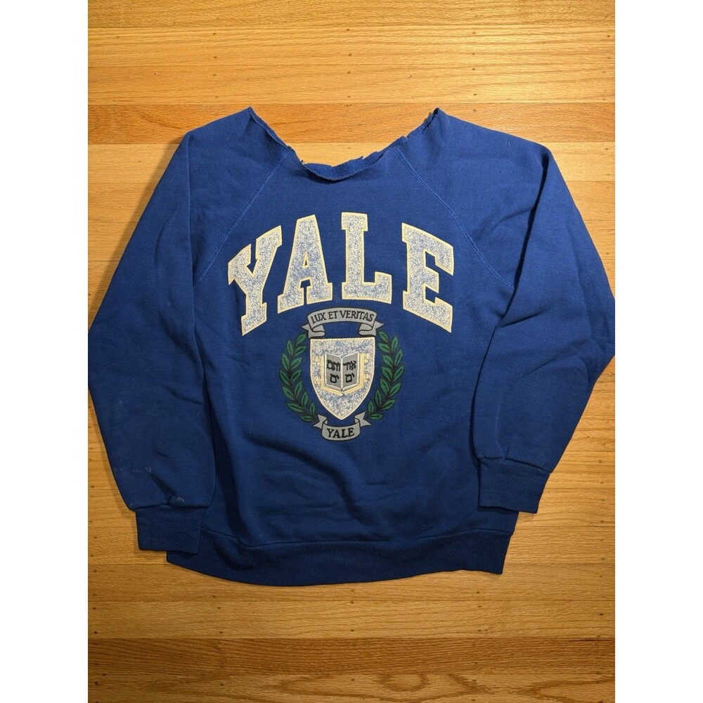 Vintage 80s Yale University Crewneck Distressed Vtg